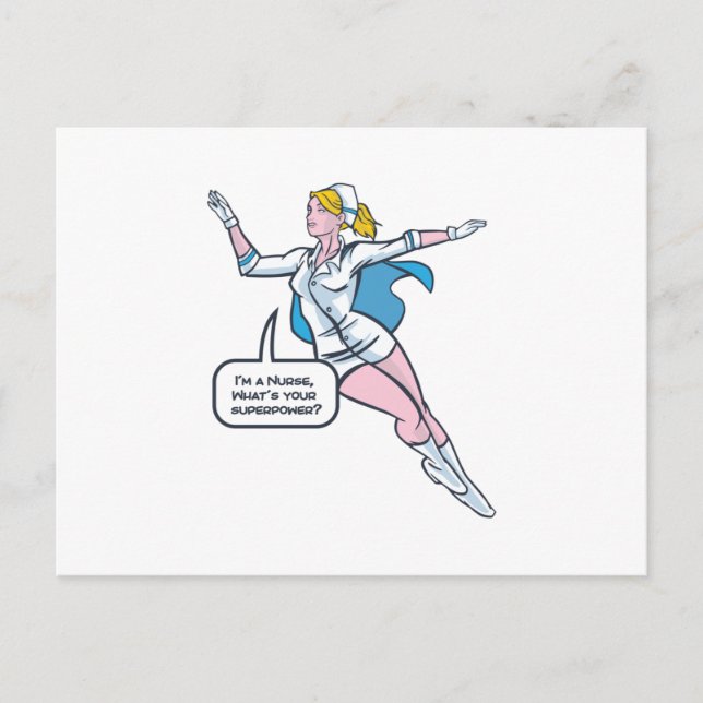 Carte Postale Nurse Superhero (Devant)