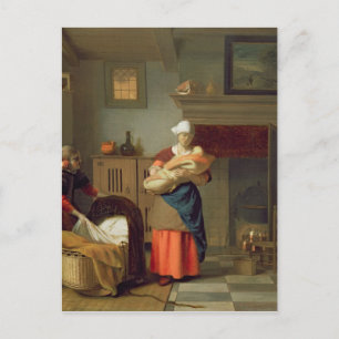 Carte Postale Nursemaid avec bébé à l'intérieur