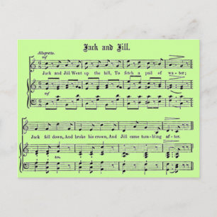 Carte Postale Nursery Rhyme Jack and Jill Postcard