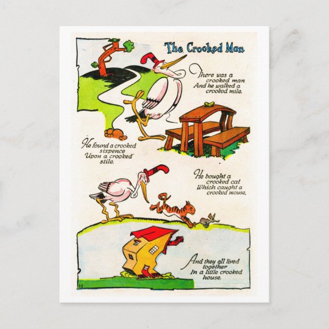 Carte Postale Nursery Rhyme - L'homme tordu (Devant)