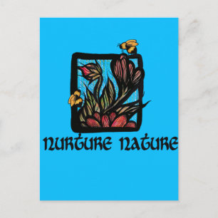 Carte Postale Nurturer la nature abeille et fleurs