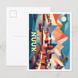 Carte Postale Nuuk Groenland Voyage artistique coloré