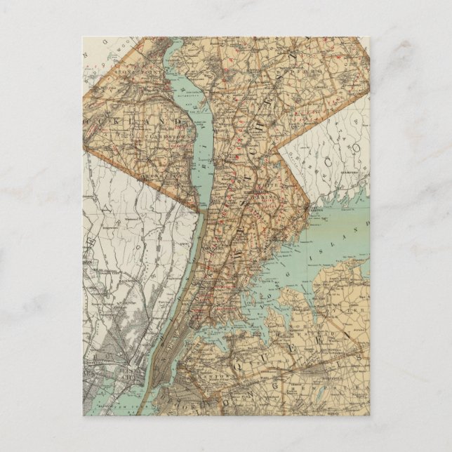 Carte Postale NY, Kings, Queens, Richmond, Rockland (Devant)