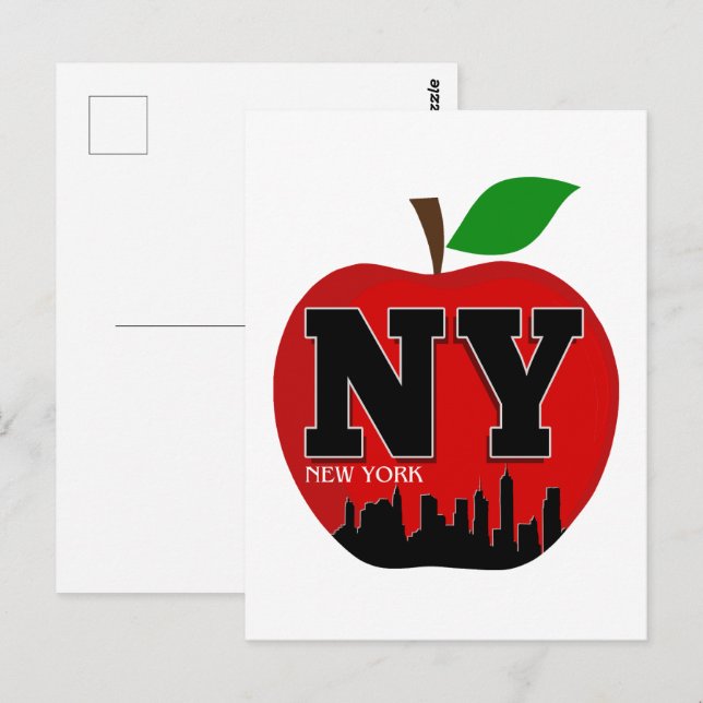 CARTE POSTALE NY NEW YORK LA GRANDE POMME (Devant / Derrière)