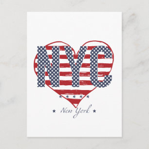 Carte Postale NYC American Flag Heart