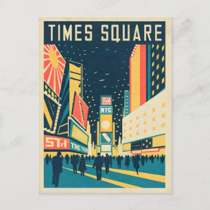 Carte Postale NYC avec Carré de temps étonnant