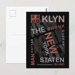 Carte Postale NYC Boroughs