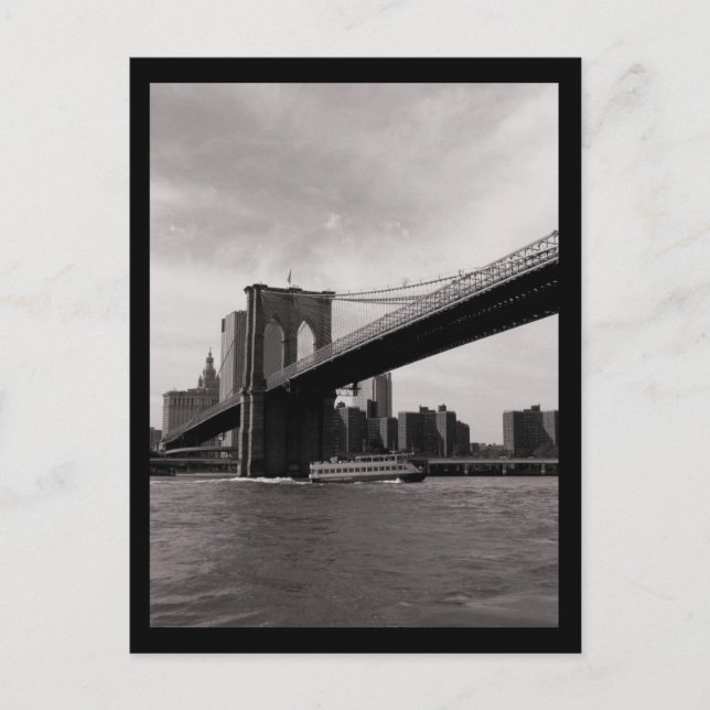 Carte Postale NYC Brooklyn Bridge B&W (Devant)