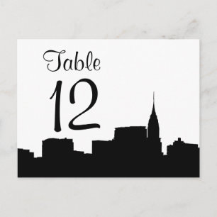 Carte Postale NYC Chrys Skyline Silhouette Blk Wht Numéro de tab