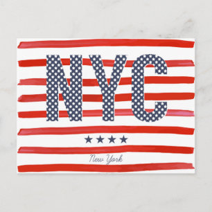 Carte Postale NYC   Design rouge, blanc et bleu