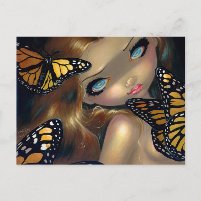 Carte postale "Nymphe avec monarques" (Devant)