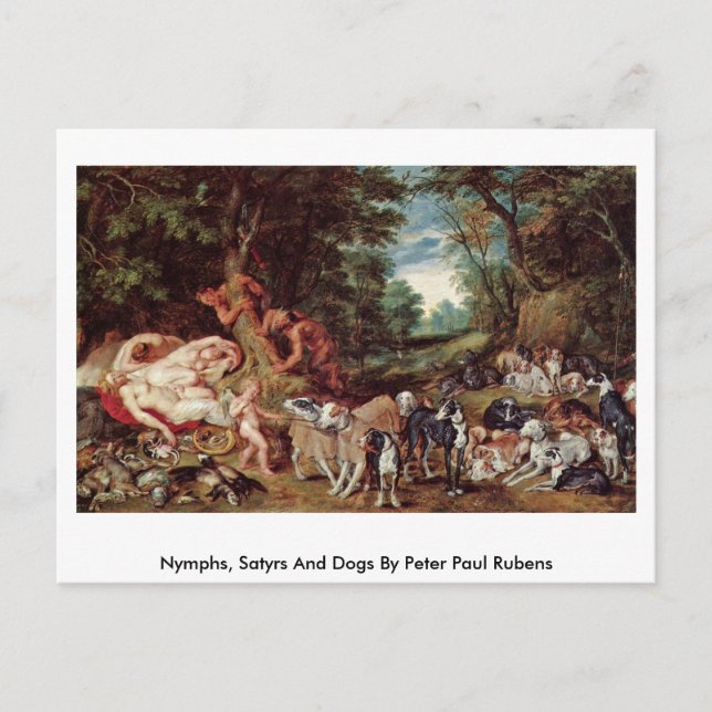Carte Postale Nymphes, Satyrs Et Chiens De Peter Paul Rubens (Devant)