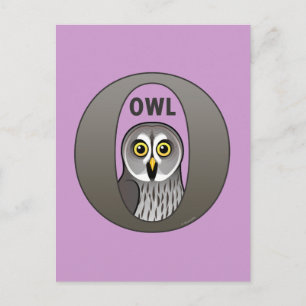 Carte Postale O est pour Owl