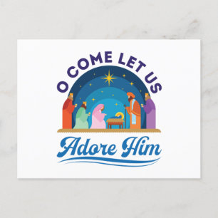 Carte Postale O Venez Laissez-Nous L'Adorer Noël Christian Jésus