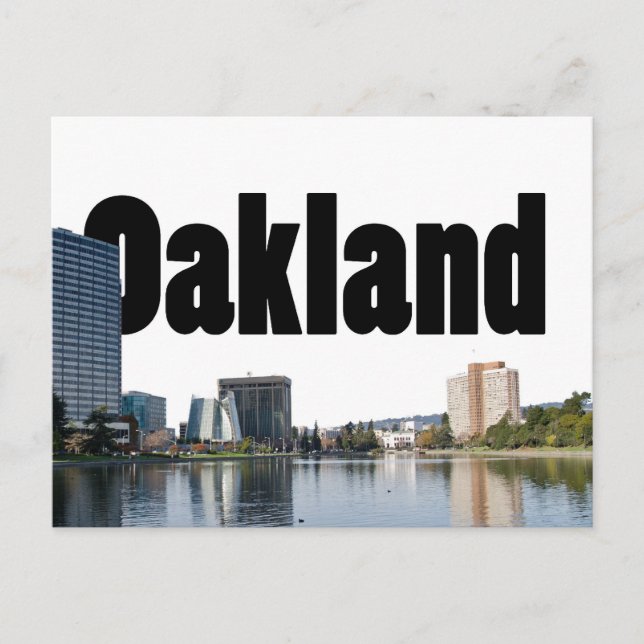 Carte Postale Oakland California avec Oakland dans le ciel (Devant)