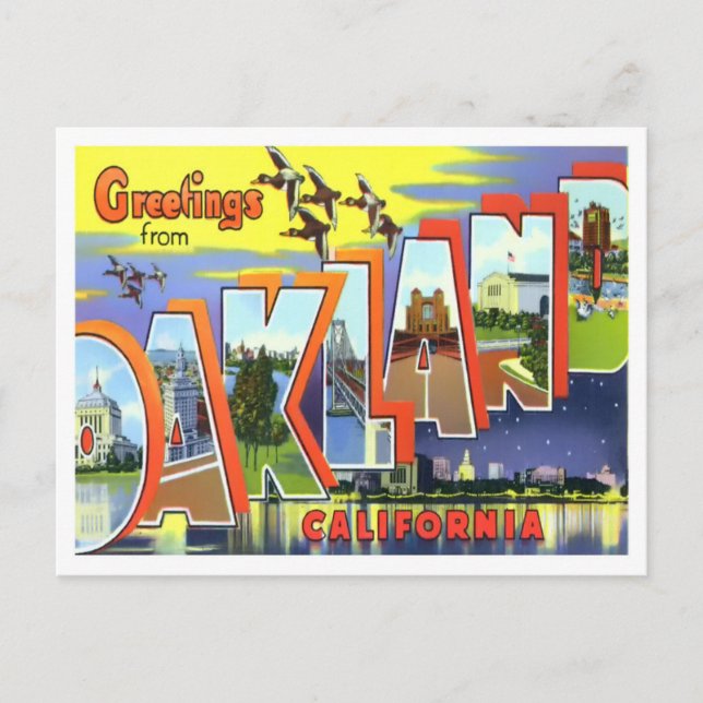 Carte postale Oakland, Californie Big Letters (Devant)