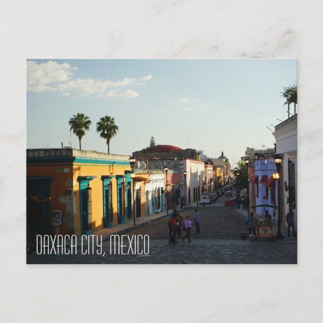 Carte Postale Oaxaca City Mexico, centre ville rue (Devant)