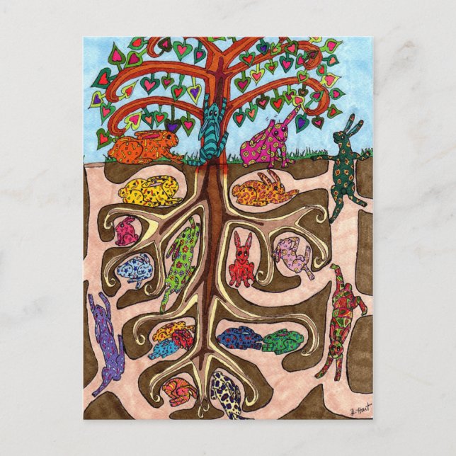 Carte Postale Oaxacan Bunny Tree of Life (Devant)