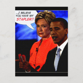 Carte Postale obama a pris mon agrafeuse