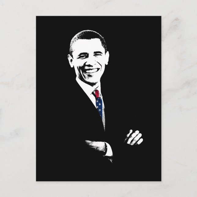 Carte Postale Obama avec la Cravate du drapeau américain (Devant)