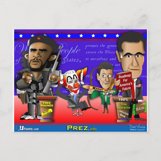 Carte Postale Obama Biden Romney Ryan (Devant)
