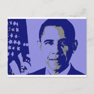 Carte Postale Obama bleu