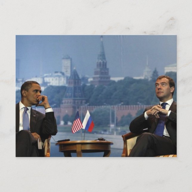 Carte Postale Obama et Medvedev (Devant)