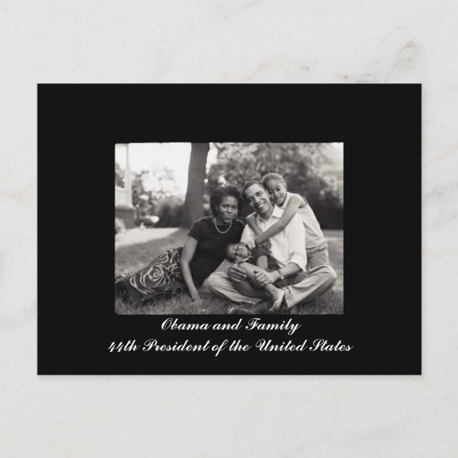 Carte Postale Obama et sa famille 44ème Président des Etats-Unis (Devant)