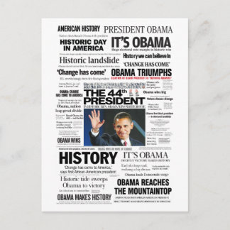 Carte Postale Obama : Le quarante-quatrième Président Headline
