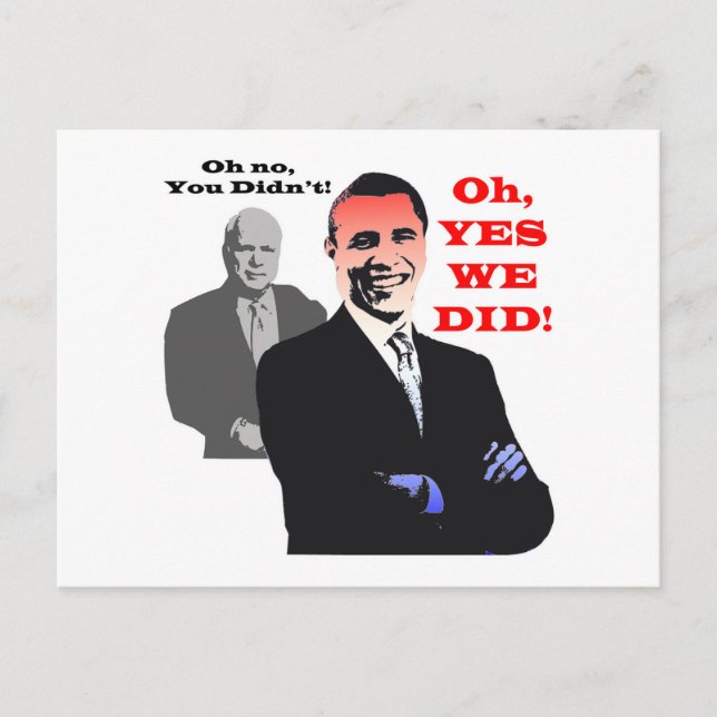 Carte Postale Obama OUI NOUS AVONS FAIT (Devant)