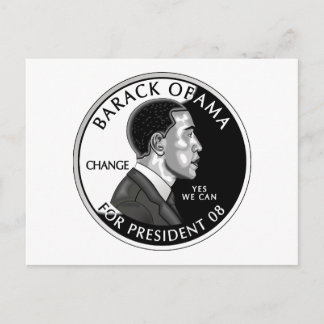 Carte postale Obama président (blanc)