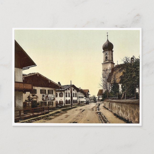 Carte Postale Oberammergau, vue générale, Haute-Bavière, alleman (Devant)