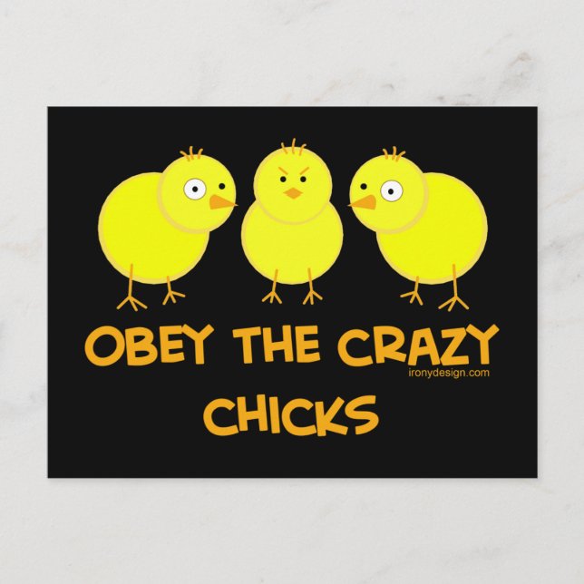 Carte Postale Obey Les Fous Poussins (Devant)