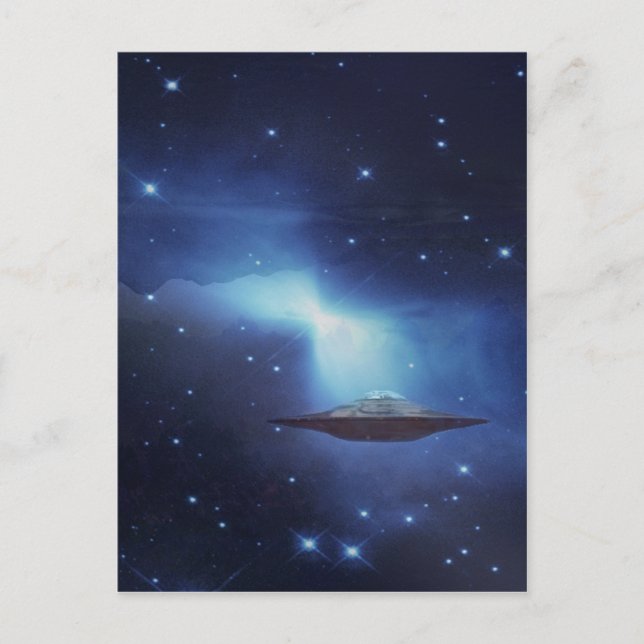 Carte Postale Objet volant UFO dans l'espace (Devant)
