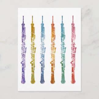 Carte Postale Oboe Crayons