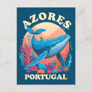 Carte Postale Observation des baleines bleues aux Açores