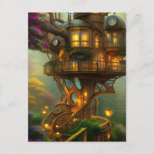 Carte Postale Observatoire Steampunk Treehouse