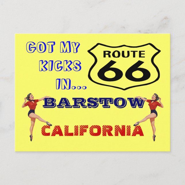 Carte Postale Obtenez Vos Kicks Sur La Route 66 -  (Devant)