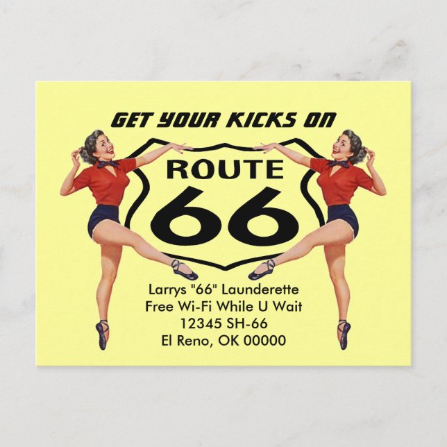 Carte Postale Obtenez Vos Kicks Sur La Route 66 PC (Devant)