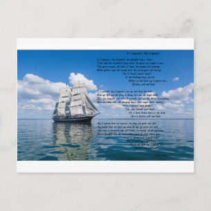 Carte Postale O'Capitaine, Mon Capitaine par : Walt Whitman