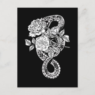 Carte Postale Occulte Serpent Rose Wicca Goth Witchcraft