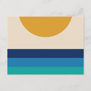 Carte Postale Ocean Dawn Sunset Ocean Waves Minimalisme