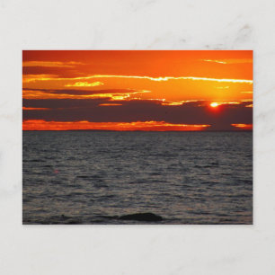 Carte Postale Océan de coucher du soleil d'Île de Block