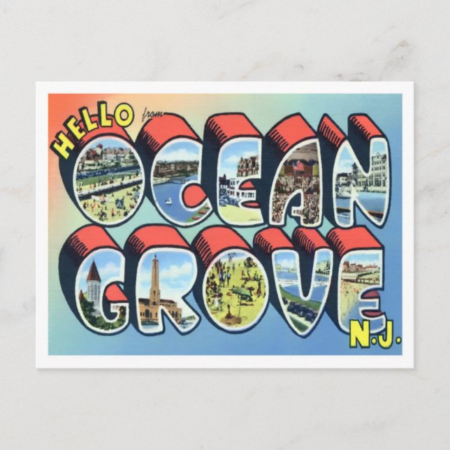Carte Postale Ocean Grove, New Jersey Big Letters (Devant)