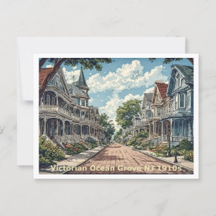 Carte Postale Ocean Grove NJ, Victorian Homes, 1910 View