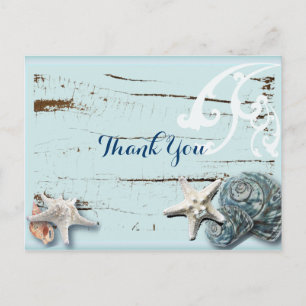 Carte Postale Océan SeaShells Beach Mariage merci