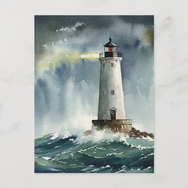 Carte postale Ocean Storm Lighthouse (Devant)