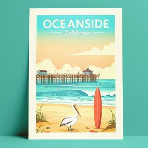 Carte Postale Océan vintage Californie