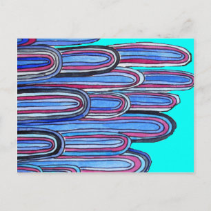 Carte Postale Ocean Waves aqua blue pattern