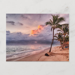 Carte Postale Ocean Waves Sandy Beach Sunset